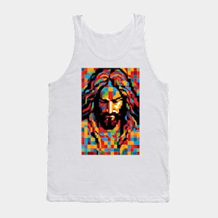 Pixelated Jesus Christ art Tank Top